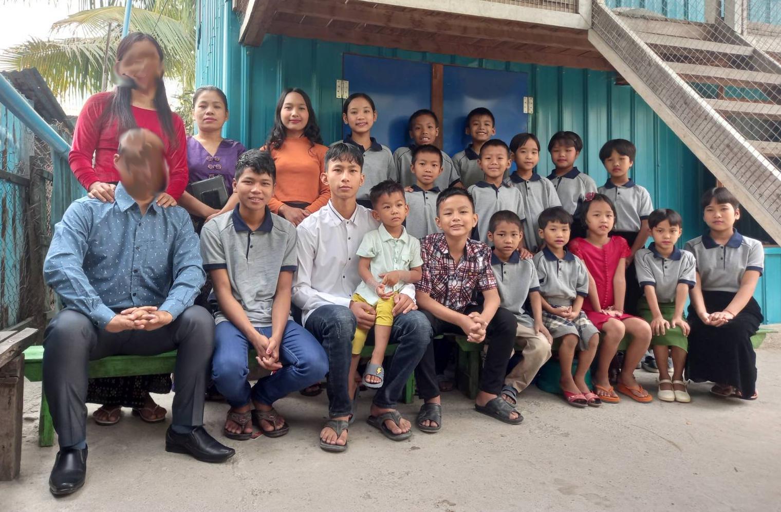 Eighteen Myanmar orphans